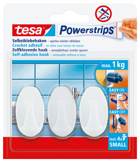 tesa® Powerstrips Haken Small Oval weiß