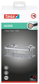 tesa® Aluxx Duschablage einstöckig, Aluminium, verchromt, inkl. Klebelösung