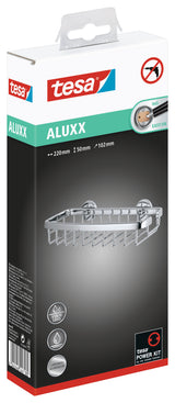 tesa® Aluxx Duschablage einstöckig zum Kleben, verchromt, inkl. Klebelösung