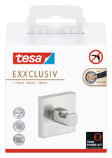 tesa® Exxclusiv Handtuchhaken, Edelstahloptik, inkl. Klebelösung