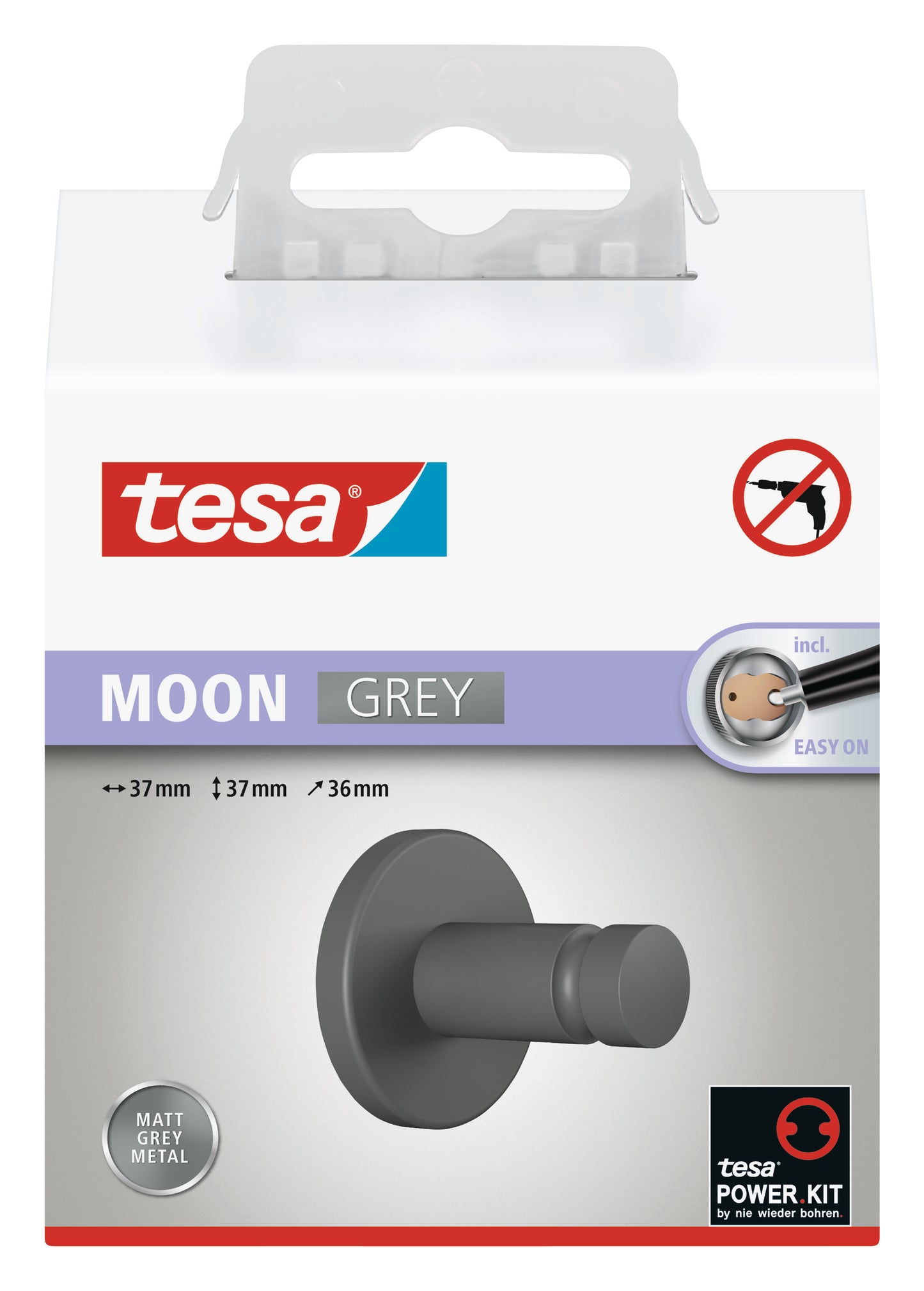 tesa® Moon Handtuchhaken zum Kleben, 6 Varianten , garantiert rostfrei