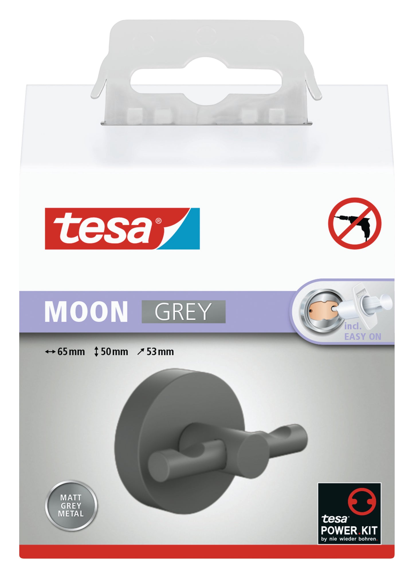 tesa® Moon Garderobenhaken in 6 Varianten inkl. Klebelösung