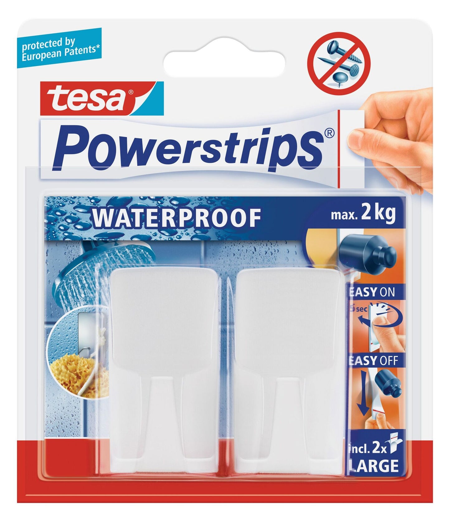 tesa Powerstrips waterproof Hook Wave weiß
