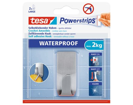 tesa Powerstrips Waterproof Hook Zoom Metall