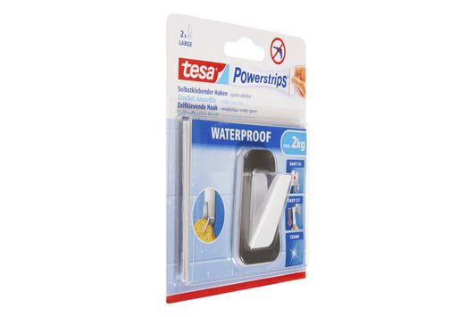 tesa Powerstrips® Haken Waterproof L Metall-Kunststoff