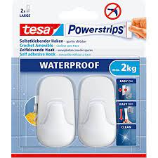 tesa Powerstrips® Haken Waterproof L Kunststoff weiß