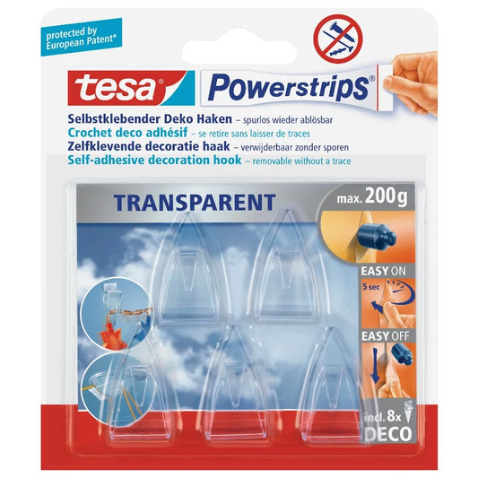 tesa Powerstrips Transparent Deco Haken
